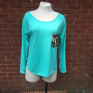 Sheer and animal print  shirt